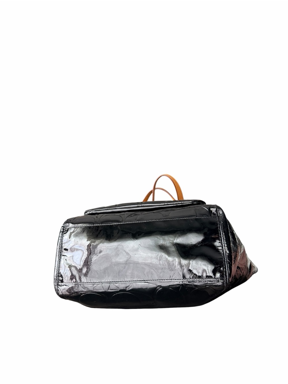 Coach Leah Signature Embossed Patent Leather Tote & Wristlet - Picture 8 of 11